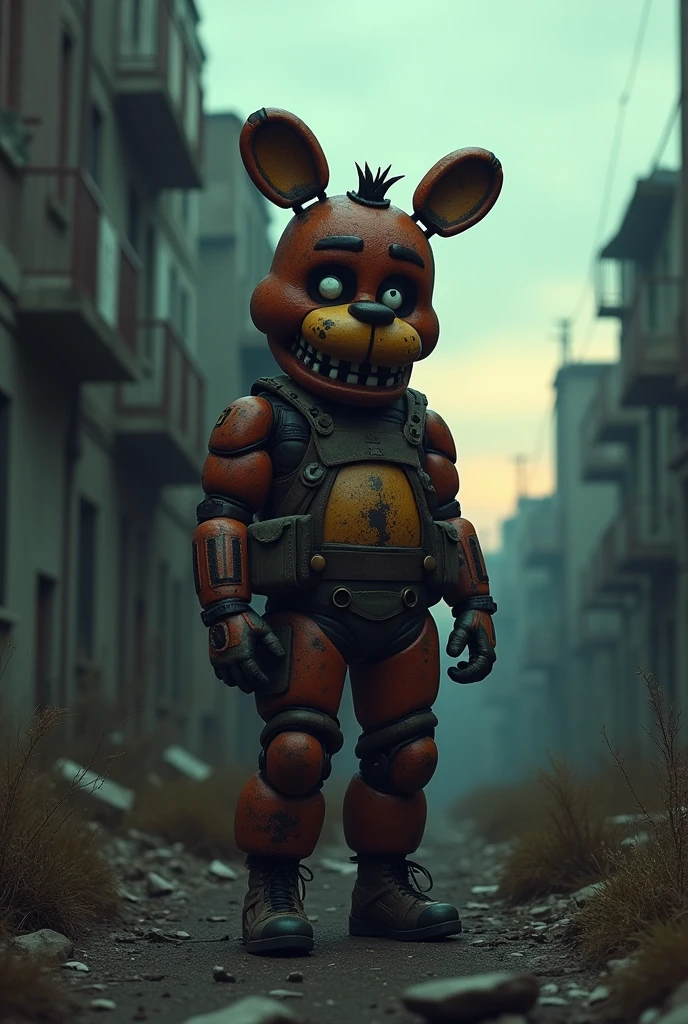 A post-apocalyptic soldier who uses parts of the destroyed and dismantled animatronic Bonnie's shell from Five Nights at Freddy's 2 as camouflage. (just the mask)