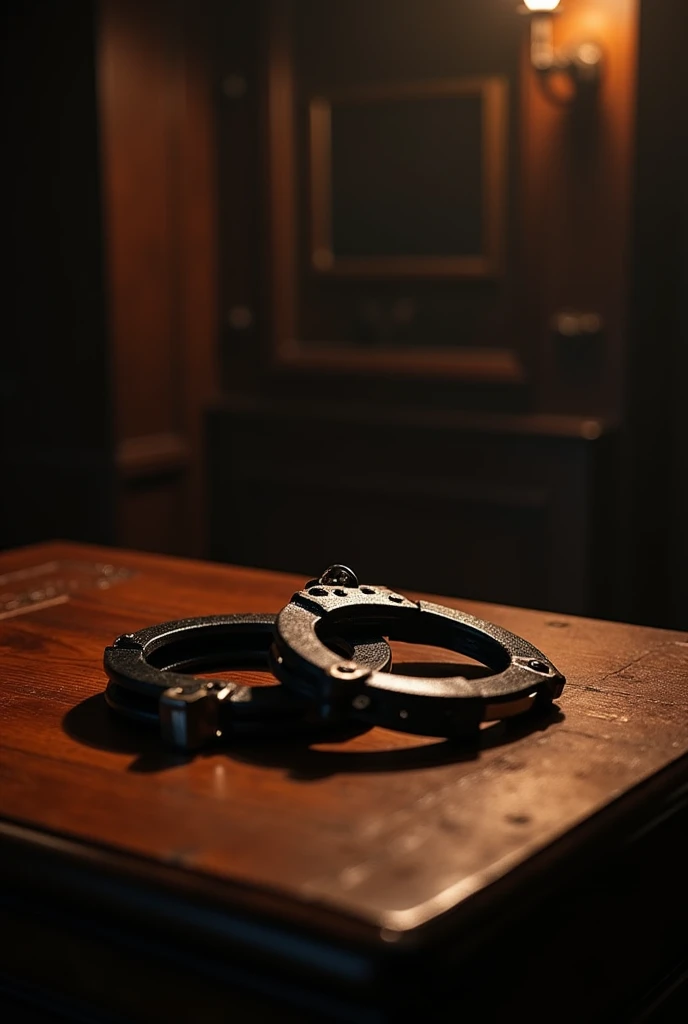 medium sized black leather handcuffs