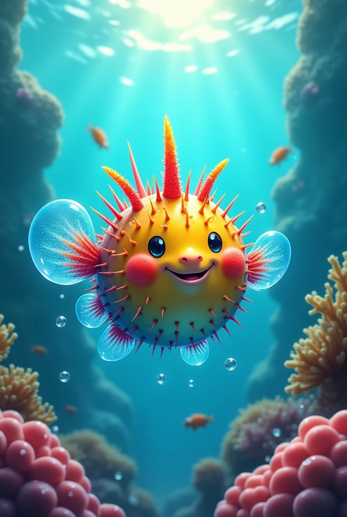 puffer fish happy ,Big thorns