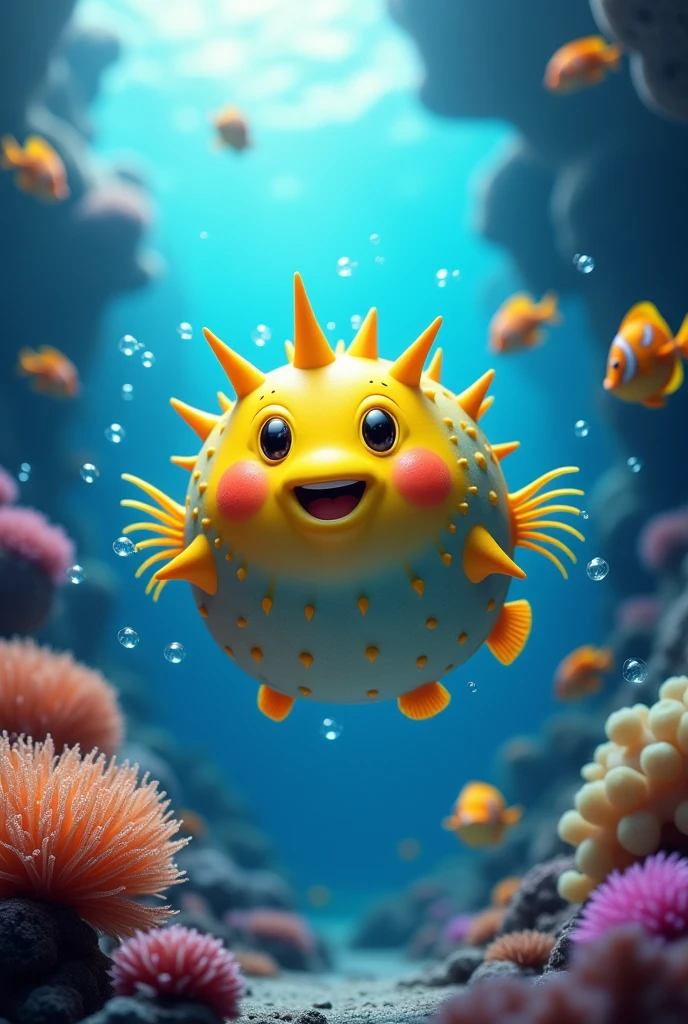 puffer fish happy ,Big thorns allá body