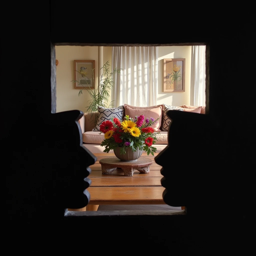 Cut out the picture and put it in a living room.