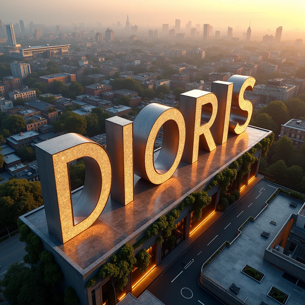 Those bold and giant DIORIS letters aerial view