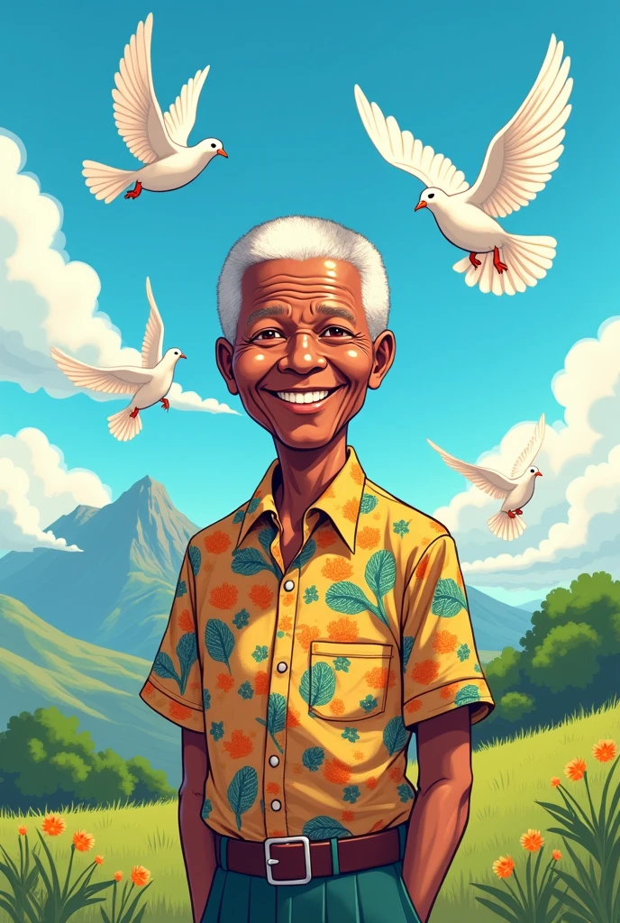 PHOTO OF NELSON MANDELA IN PNG FORMAT IN ANIME