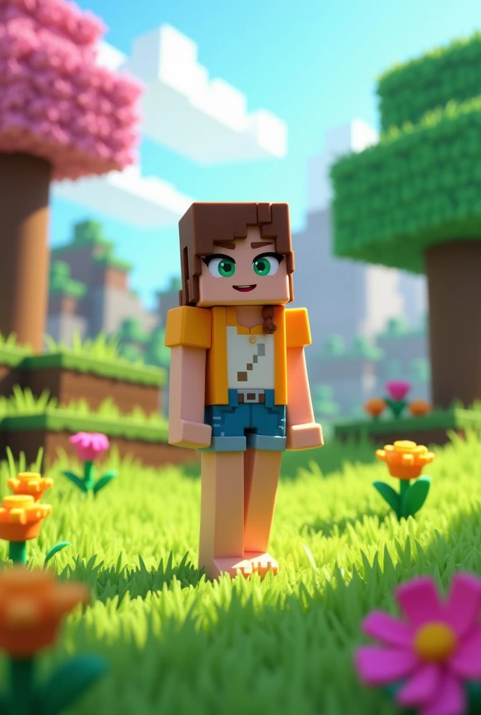 Normal Minecraft girl Shows feet no socks no Shoes Shows bare feet