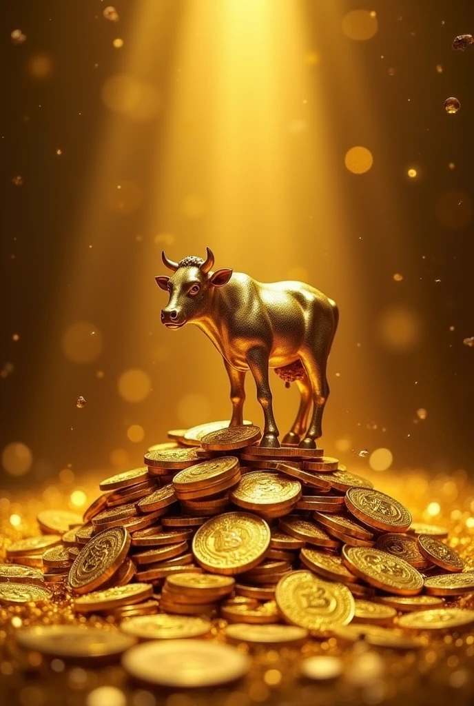 Pile of gold, Gold coins, Make the cow bigger., Gold coins이 하늘에서 쏟아진다. Dazzling golden, golden light, The Golden Box, Gold Coin, 