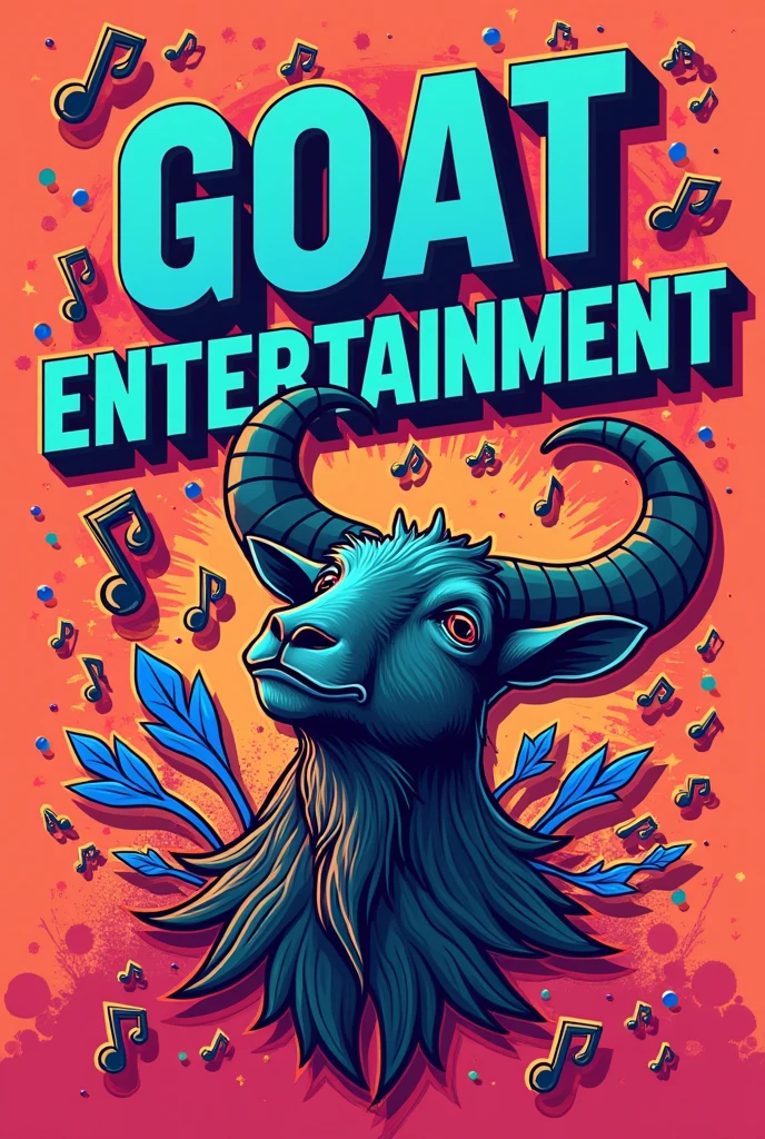 Poster with hiring opportunities from Goat Entertainment which are graphics designer, sales and marketing please use English language only also background should include music features and not animal features please make sure GOAT ENTERTAINMENT appears as heading
