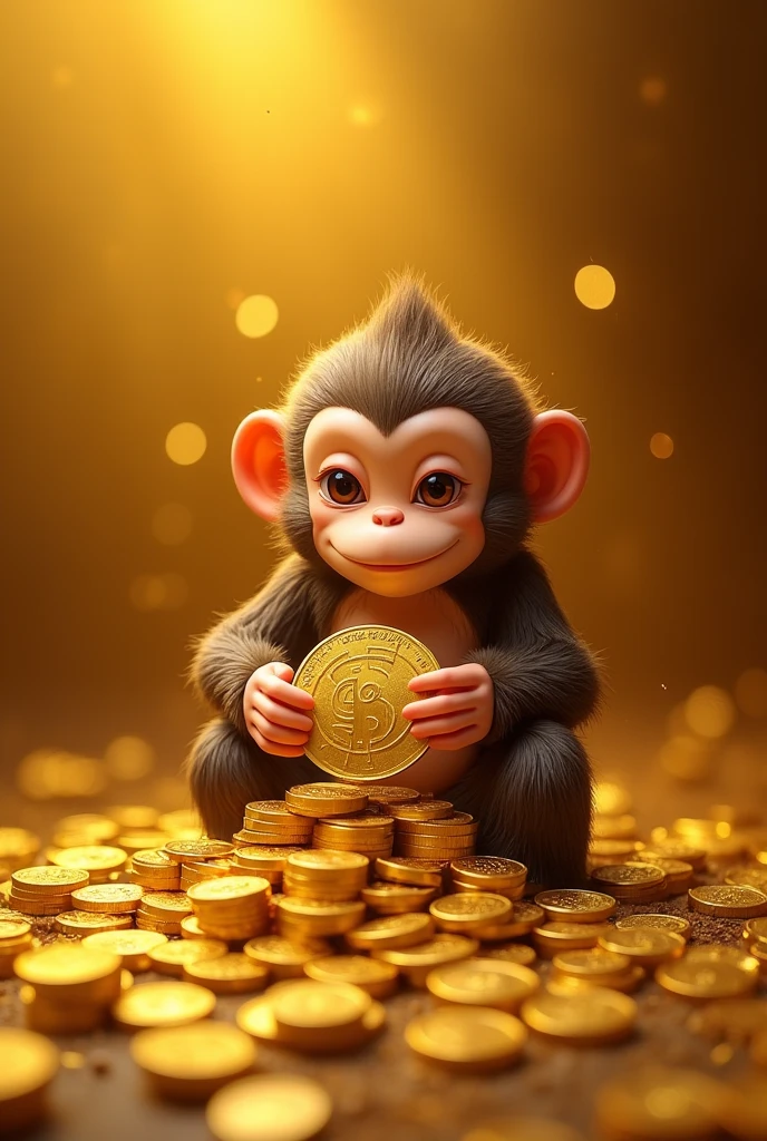 Pile of gold, Gold coins, ((monkey)), Gold coins이 하늘에서 쏟아진다. Dazzling golden, golden light, The Golden Box, Gold Coin, 