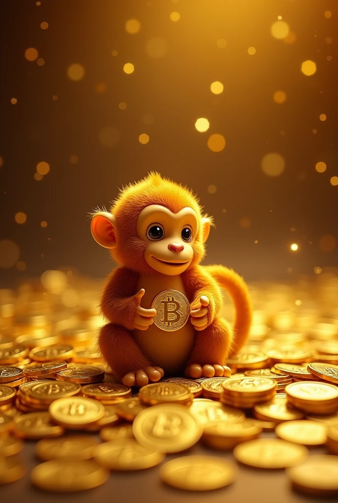 Pile of gold, Gold coins, ((monkey)), Gold coins이 하늘에서 쏟아진다. Dazzling golden, golden light, The Golden Box, Gold Coin,