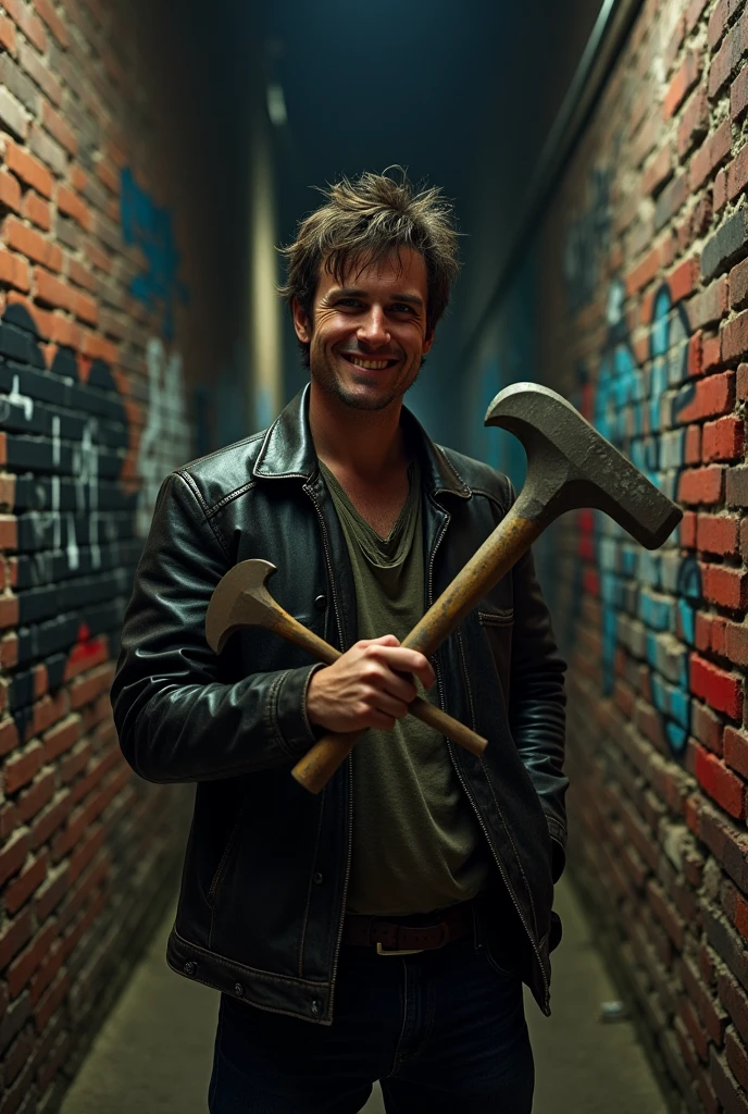 naughty man , with crowbars