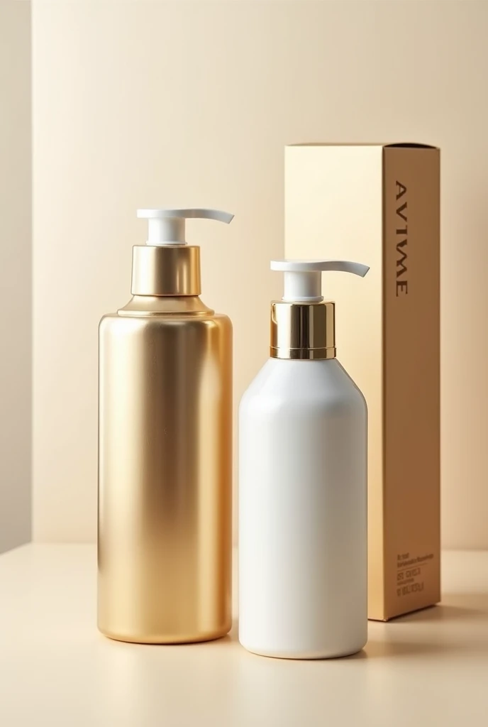 Hair treatment product for damaged hair, whose container should be premium line in gold and white with a push type dispensing valve with an innovative design never before seen with the brand name JOME and its respective box 