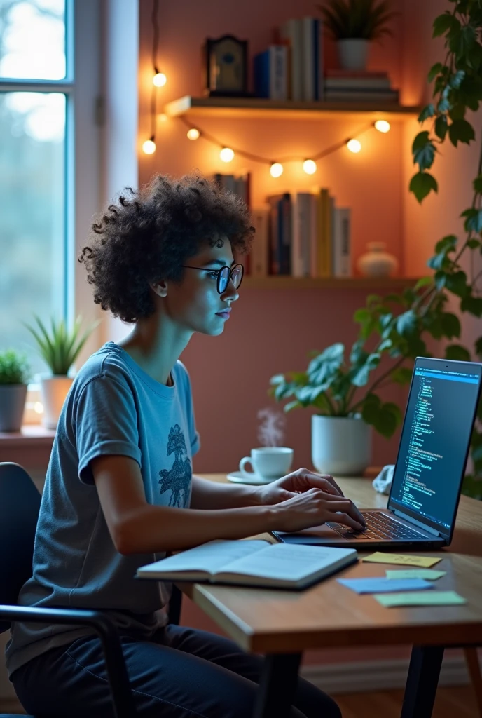Create an image of a person programming