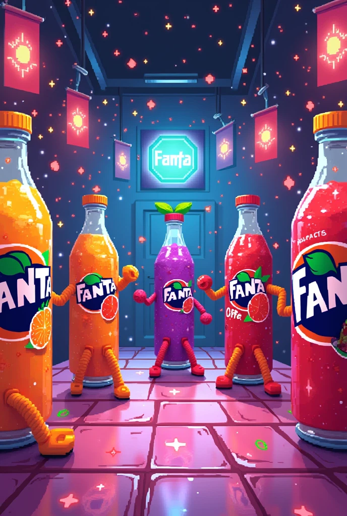 Throw a Fanta-themed party in style. pixelart