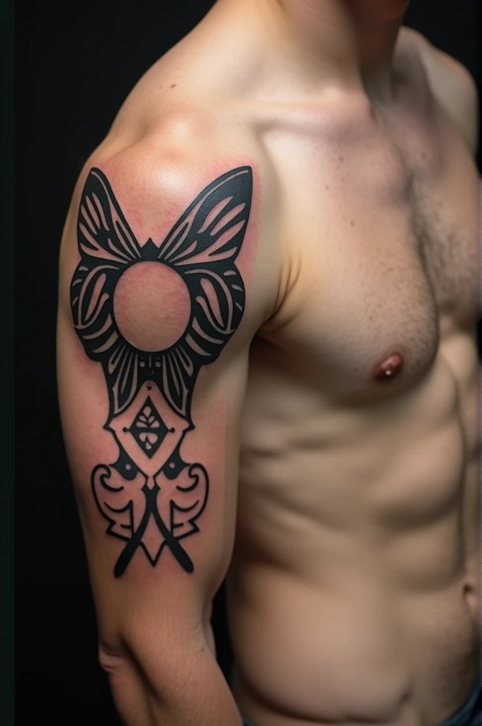 Simple but impactful body tattoos without a shirt, grabbing the arms, chests, etc., but they have to be small. For example, grabbing only the wrist, shoulders, and male chests. ( tattoos like bands, balls, etc. simple things