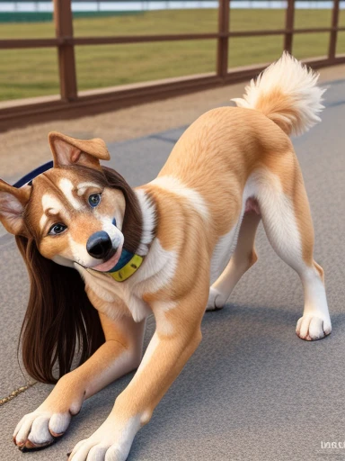 ((Naked Woman outside on the side walking on handsand knees)), ((walking on all four paws)), ((long fluffy dog tail)), ((wider hips)), ((woman reposition herself into dog stand)), ((hands turns into paws)), ((feet turns into paws)), ((woman with freckles)), (topless), brown freckles, freckled pale skin, (cute freckles), (small freckles), freckled, freckles!!!, (freckles), elegant freckles, (brown freckles), (with freckles), freckles on chicks, (dark noticeable freckles), (freckled face), (very brown freckles), rosy cheeks with freckles, (a lot of freckles), Lentigines, (breasts showing), 30 year old woman, ((freckled nose)), ((freckled chest)), hard showing, ((dog ears)) , (dog fur growing) , ((long dog nose)), blue eyes, ((bigger )), ((body reshapes into dog body)), ((anthro dog)), ((full dog transformation)), ((thick body)), ((short dog legs)), ((began like a dog)), (( fluffy)), fluffy woman, ((body fur)), ((animal nose)), muzzle, two-tone fur, gaze at the viewer, half-closed eyes, 1girl, solo, full body, (masterpiece:1.21), (best quality:1.2), (illustration:1.2), (cinematic lighting:1.3), ((detailed fur)), balanced coloring, global illumination, ray tracing, good lighting, a husky dog, featured on reddit, furry art, very sexy outfit, morphing dog head, full body close-up shot, grinning lasciviously