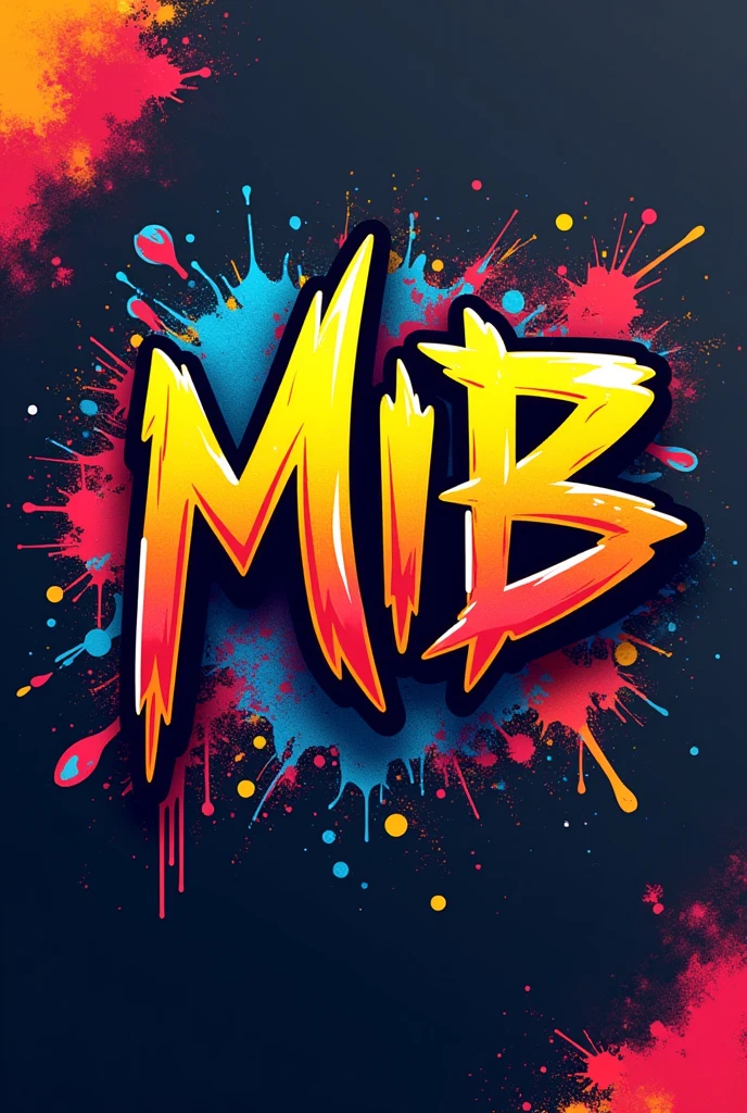 Make a professional tag for a free fire sports team with the name of "MIB" just the letters, com forma de freestyle 