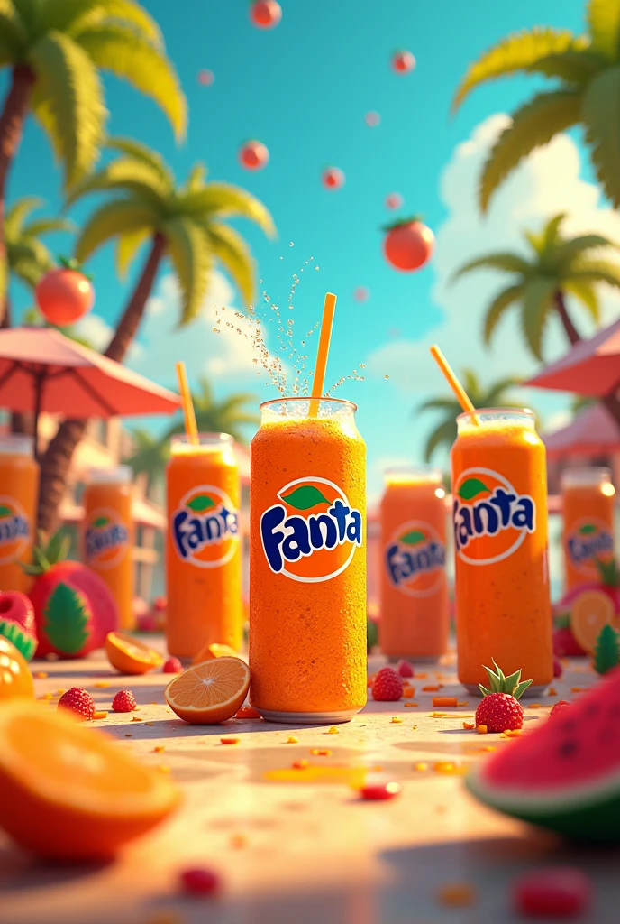 Throw a Fanta-themed party in style. pixelart
