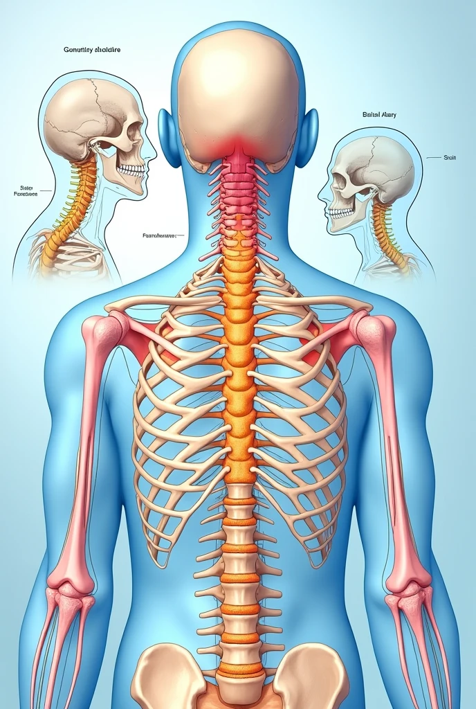 Photo realistic nervous system with blue tones