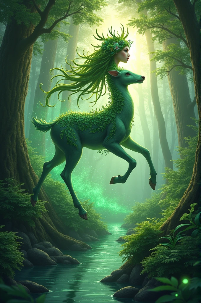 Create a shape-shifting forest spirit