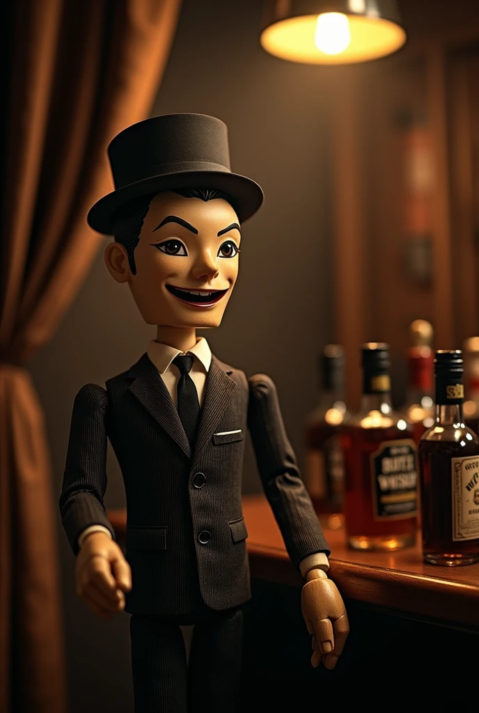 Mafia-style wooden puppet 