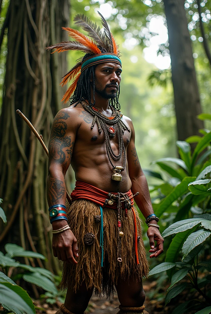 A Tupi Guarani indigenous man in the colonial period