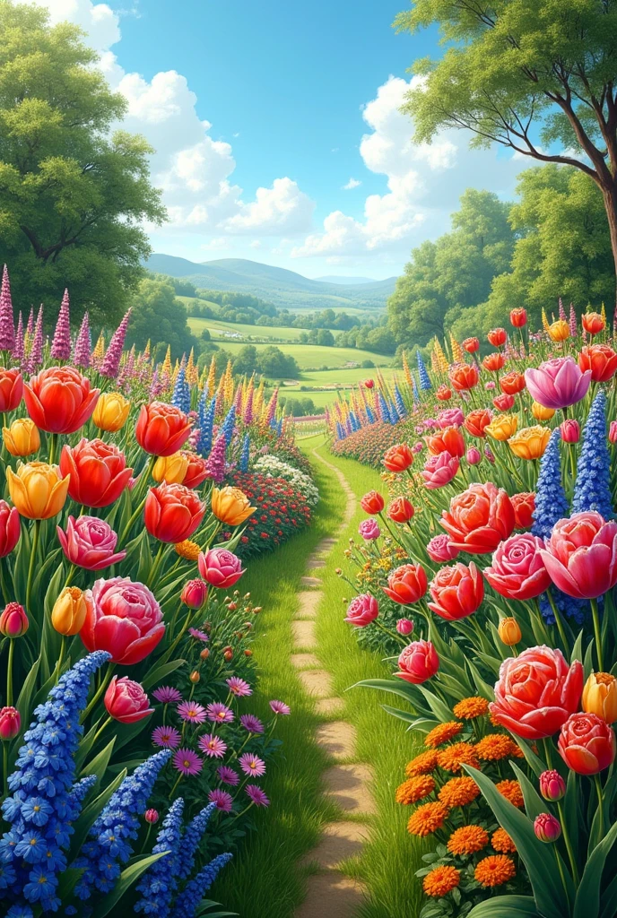 Different type of colour full flowers