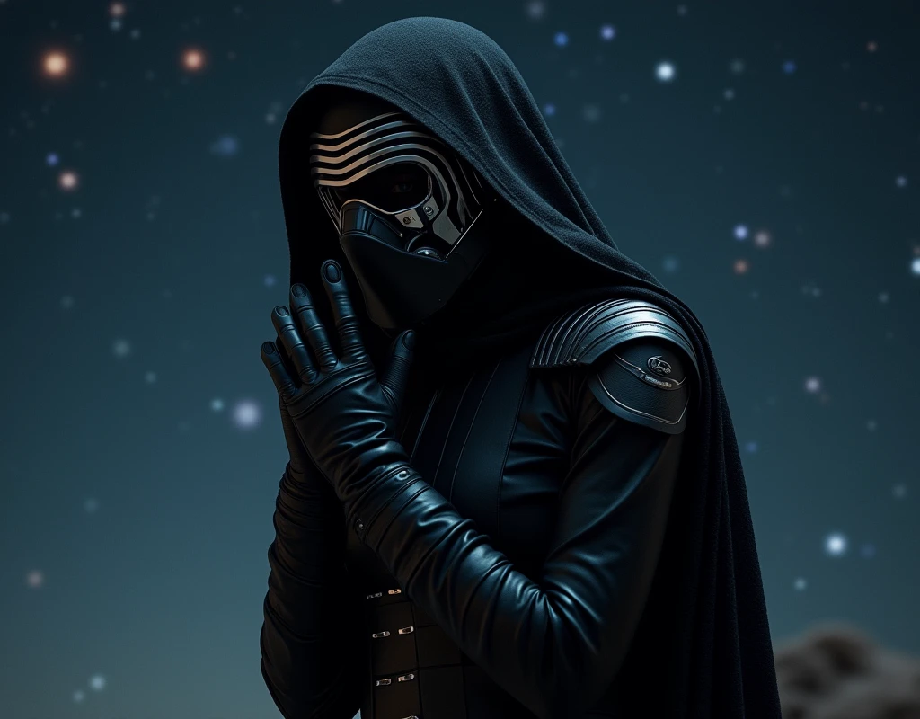 Kylo Ren　Women's Cosplay　Black leather gloves masked