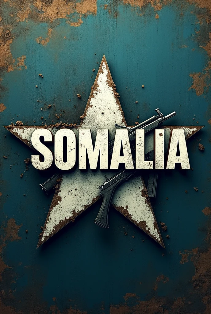Make me a design that says Somalia with a white star And a gun 