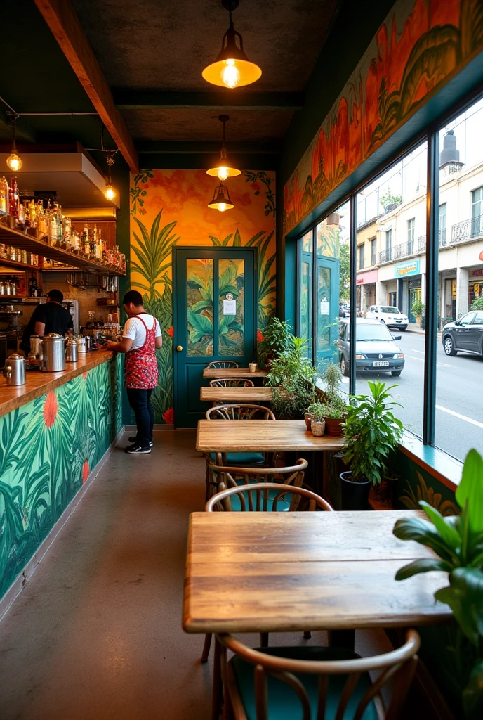 CREATE A LOCATION FOR AN ARTISAN YUCA SNACK COMPANY, MALANGA AND GREEN IN THE CITY