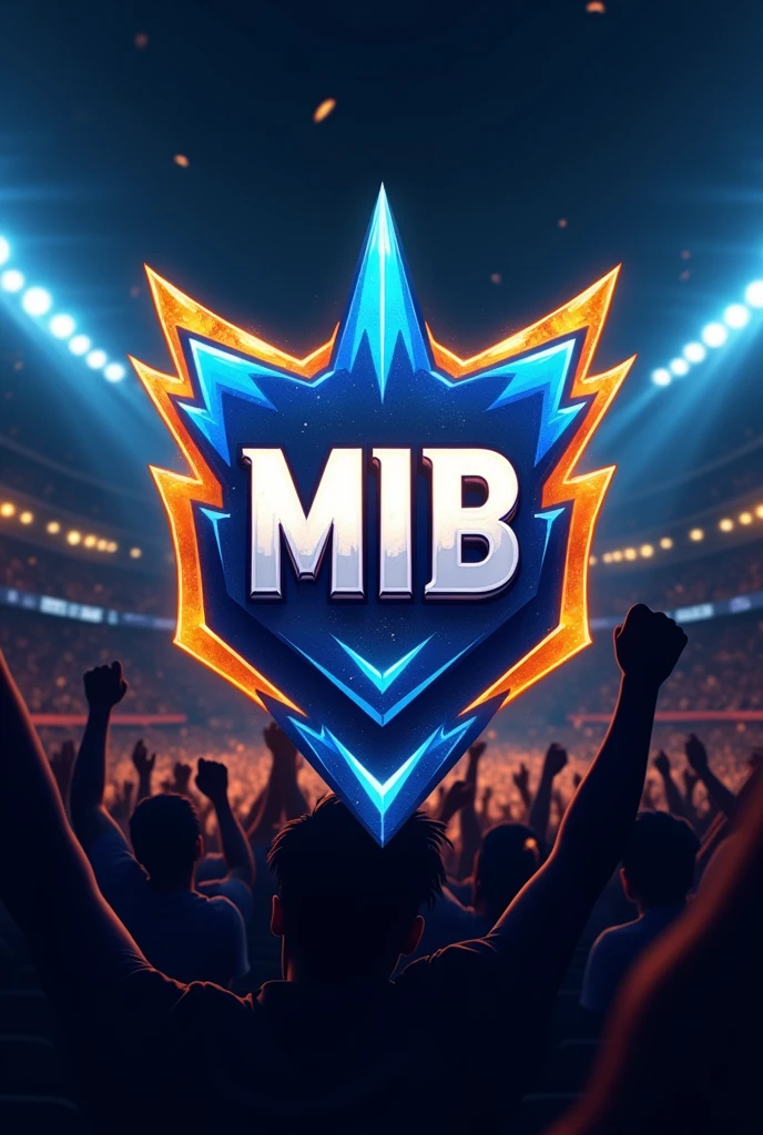 Create a professional Free Fire sports logo with the name "MIB", Using the colors of the Spanish team Real Madrid.