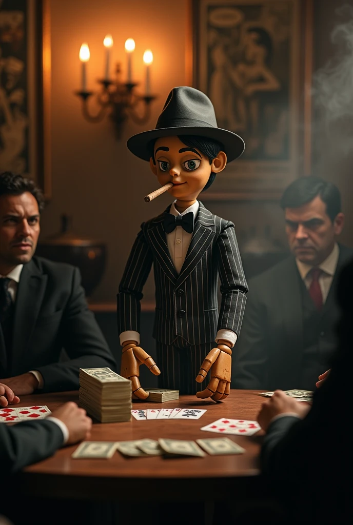 Mafia wooden puppet Pinocchio 