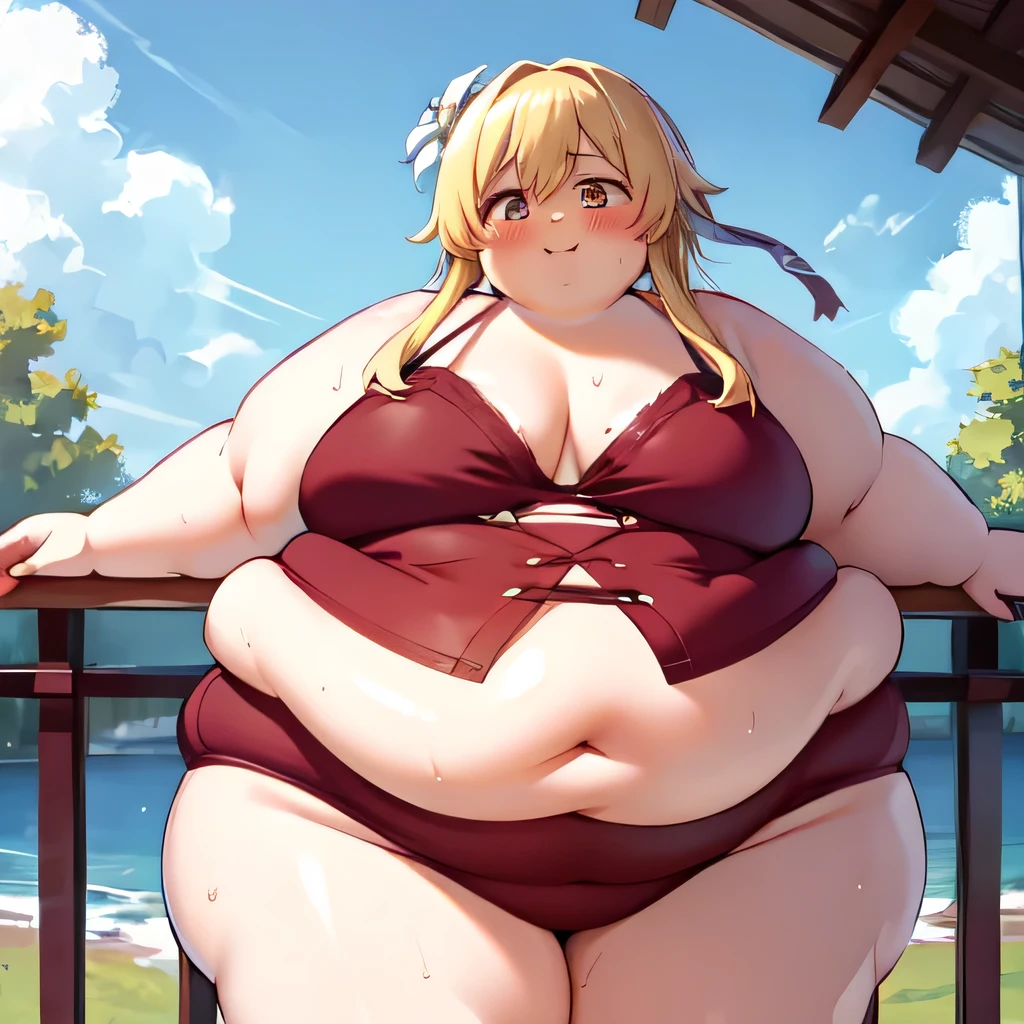 Light,1woman_,blond hair,Alone, surprised, dress, standing, smile, blush, Alone, 1 girl, SSBBW Anya fake, big cheeks, BBW, severe obesity, 600 pound obese woman., without students, ultra detailed, masterpiece, Best Quality, Aesthetic, detailed, Fluffy and fat face, big butt, big cheeks, obese body, sexy, obese girl, happy, cute expression, Very hot, BBWchan, nsfw art, Manhwa, oppai proportions, she has a round belly, fat and wavy, swelling of the body about to explode, thick, with big breasts, Doujin, muslos muy thicks, obese arms, obese belly, big cheeks, lazy body, sweat, in 4, morbid obesity,