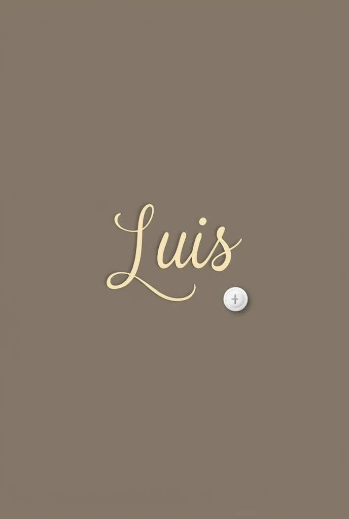 An image without a background that says " Luis " with a simple writing style and a button next to it