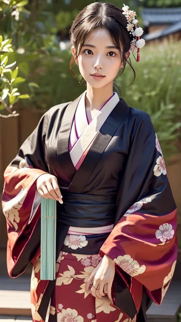 Sengoku period girl wearing a kimono