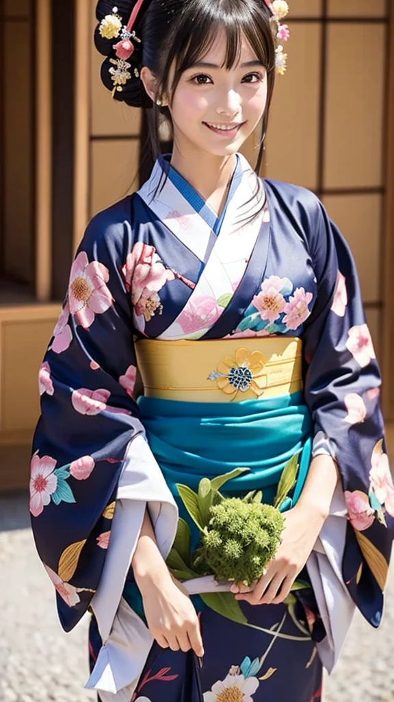 Sengoku period girl wearing a kimono