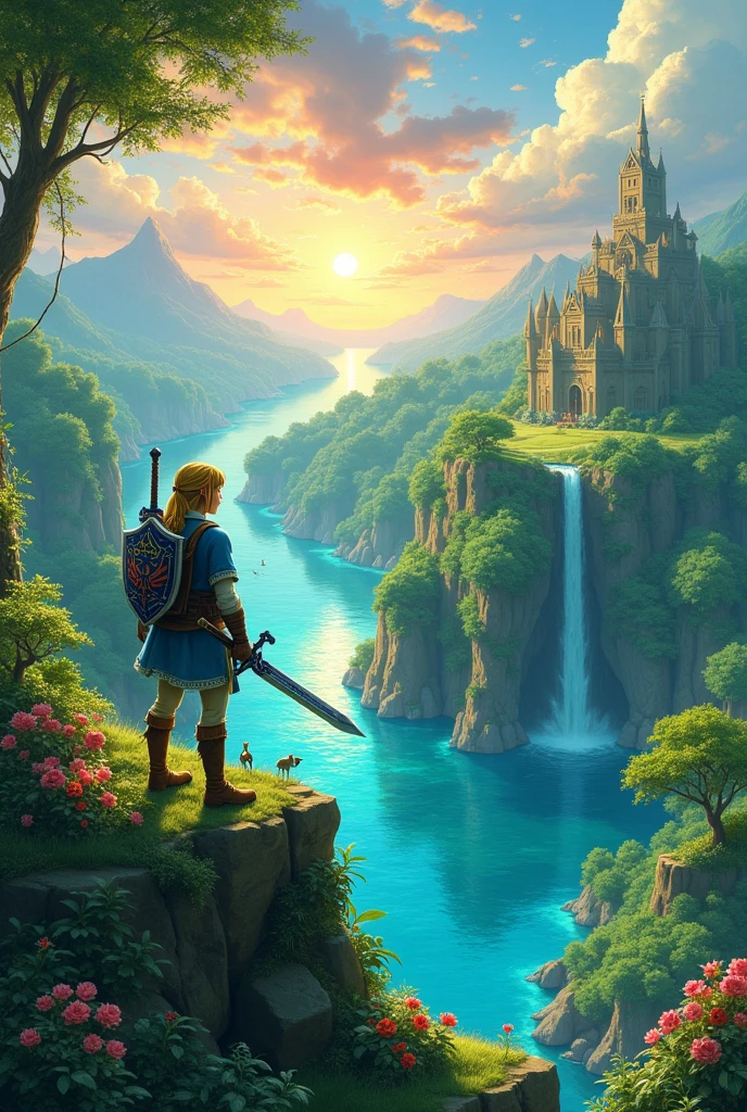 Paysage the legend of zelda île fantastique 