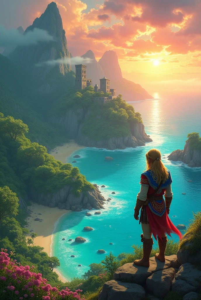 Zelda fantasy island landscape