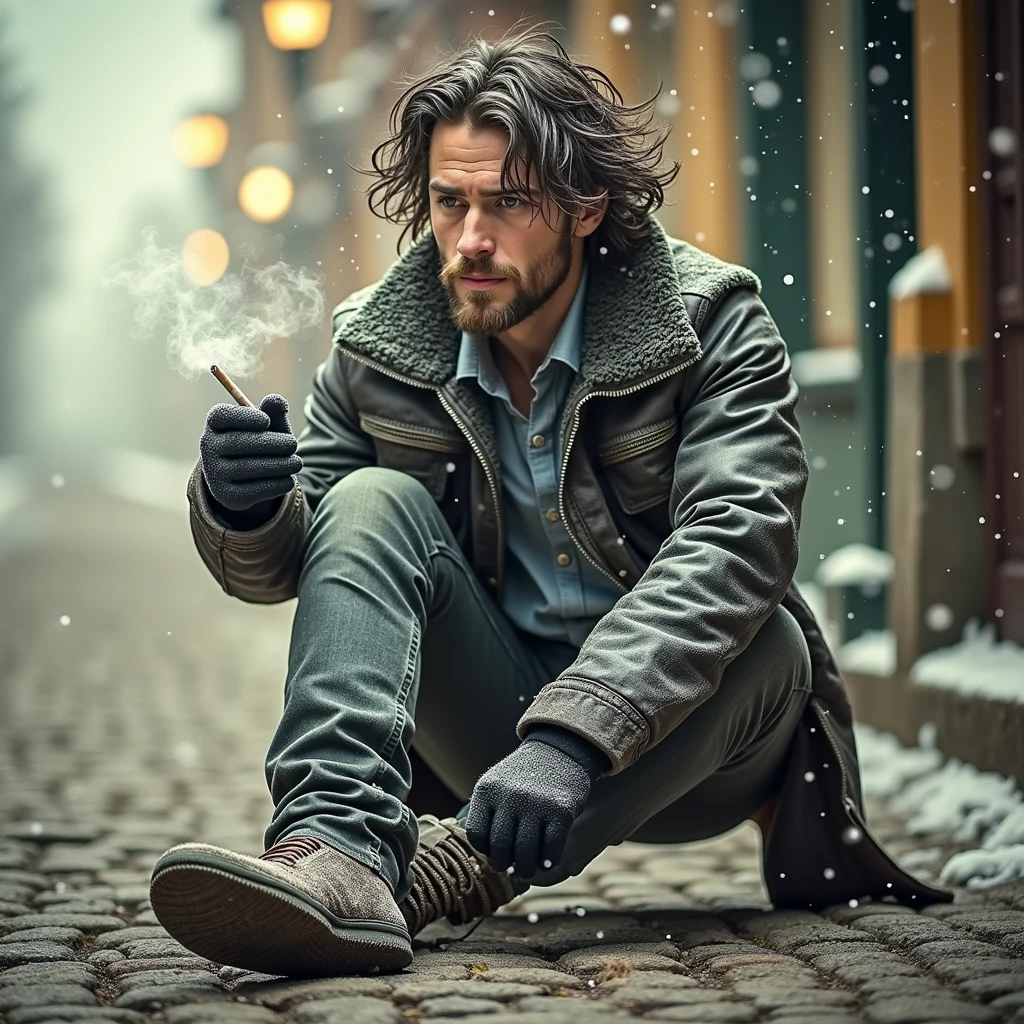 Let him smoke a cigarette aswell it should be snowing