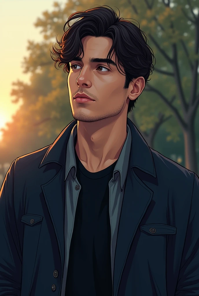 This illustration is、It depicts a calm man in his 30s.、His charm lies in his mature aura and deep thoughtfulness.。His expression is calm and thoughtful、The kindness that brings comfort to those around you is apparent.。His eyes are、While gazing somewhere far away、It gives a sense of warmth, as if the person in front of you is watching over you.。
The hair is dark in color、Medium length, natural style。A little messy hair、It brings out his relaxed and natural charm.。Dress simple and elegant。Black or grey、Wear a navy jacket or coat、The style is sophisticated yet approachable.。
overall、His appearance exudes calm and tolerance.、It gives a sense of security to the viewer.。Also、In that kindness、There is something mysterious and fascinating about it.、It gives an impression of being drawn in.。
High resolution, High resolution, masterpiece, Anatomically correct, 最高quality, High detail, quality, 高quality, Textured skin,