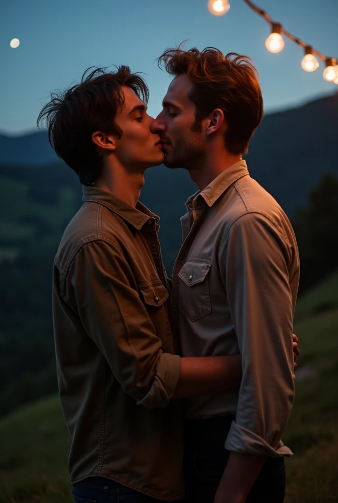 Timothée Chalamet kissing Armie Hammer