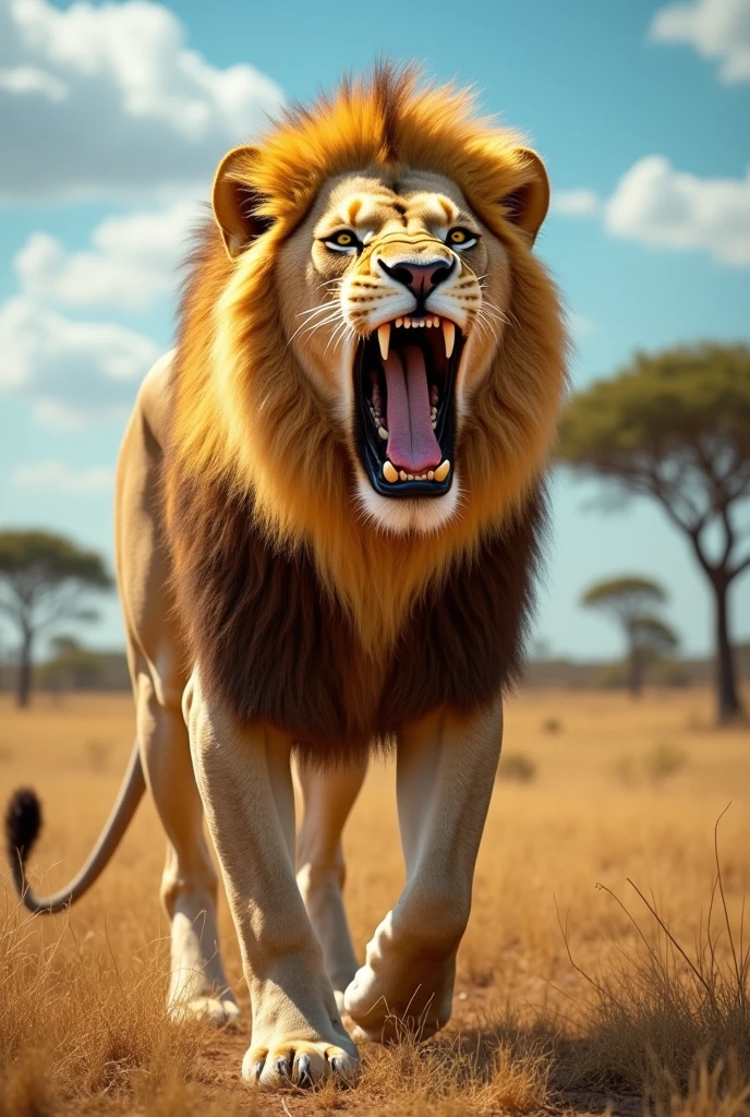 Generate me an angry lion