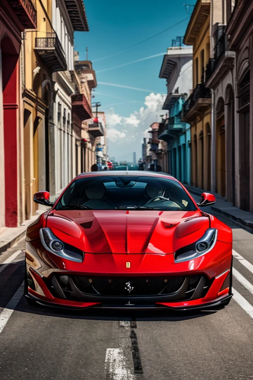 Ferrari 812 Superfast on the streets of Cuba