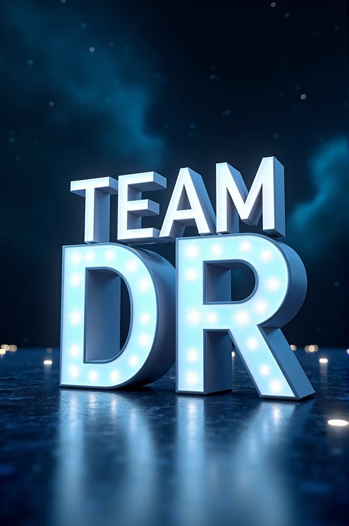 3D Text name "TEAM DR" color white.