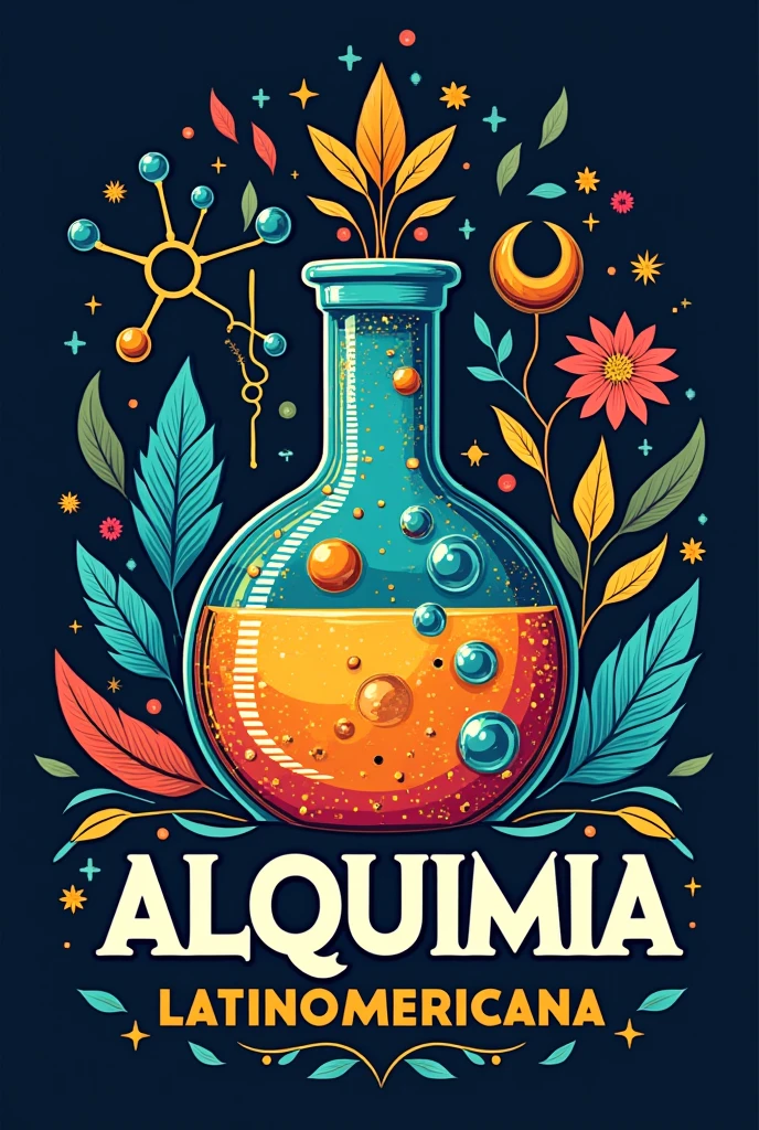 Logo for a scientific outreach page called Alquimia Latinoamericana. We are Chemistry and Pharmacy students 