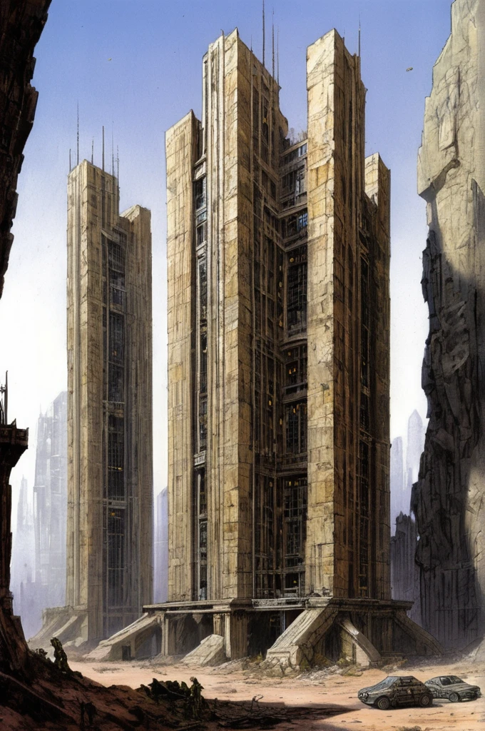 John Blanche Style, Office Buildings, Conglomerate stone,
science fiction, building, architecture
science fiction, building, architecture
