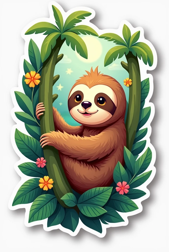 A sloth shaped sticker