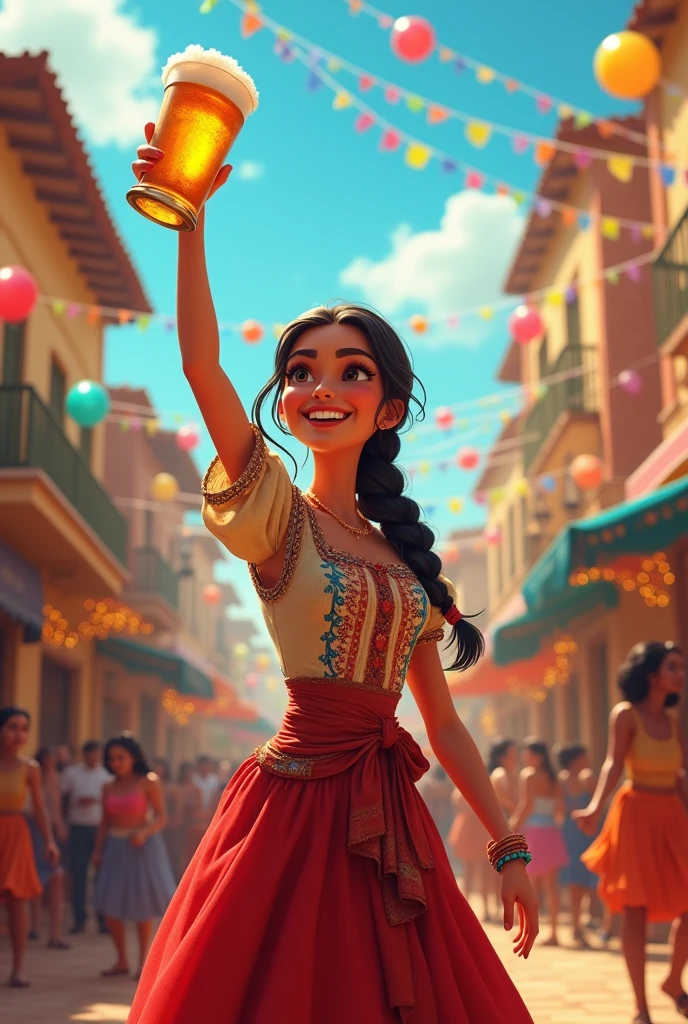 Animation of Policarpa Salavarrieta with a beer