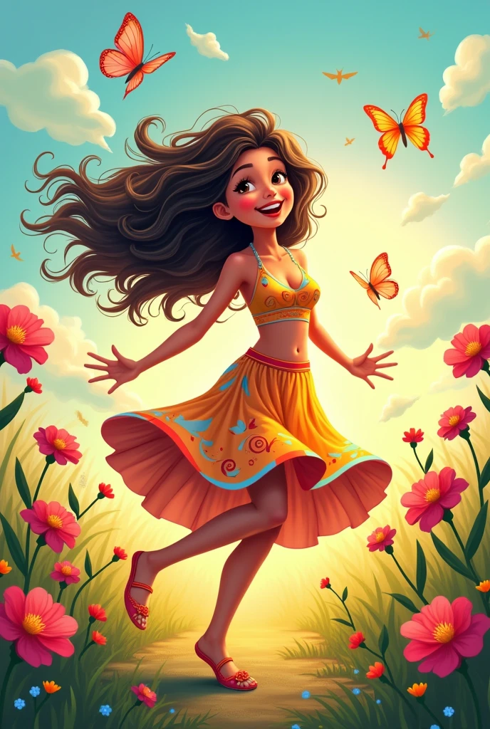 Animated girl with a big butt
