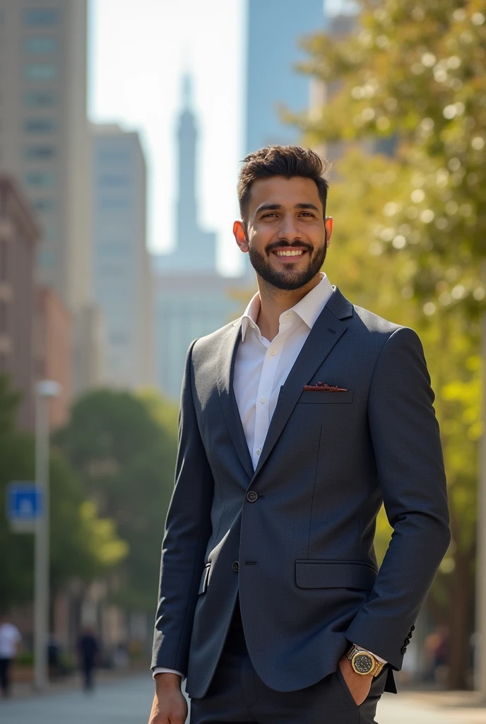 Saad is a 29-year-old man known for his strong sense of responsibility and dedication. He has a commanding presence and is often seen as a pillar of support for his family and friends. Saad has a refined taste, reflected in his professional life as an architect and his personal style. His demeanor is a mix of professionalism and approachability, which makes him well-respected among his peers and loved by those close to him. Despite his serious responsibilities, he has a warm, caring side, especially evident in his interactions with his younger siblings and friends. Saad is also known for his occasional bouts of frustration, but he balances this with a deep sense of loyalty and care for his family.