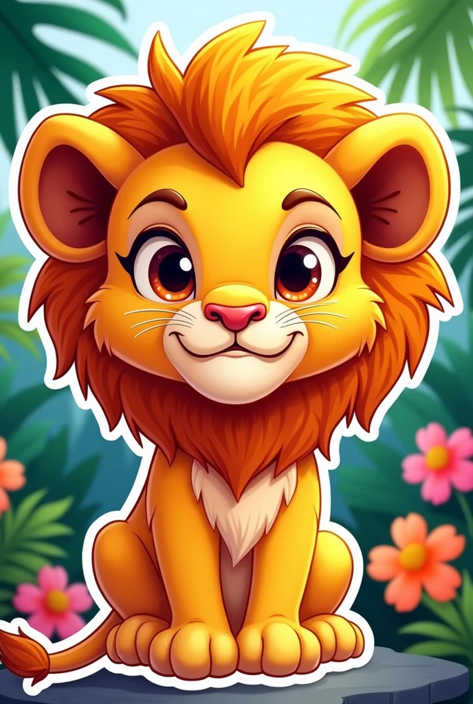Angry little lion sticker that is so cute