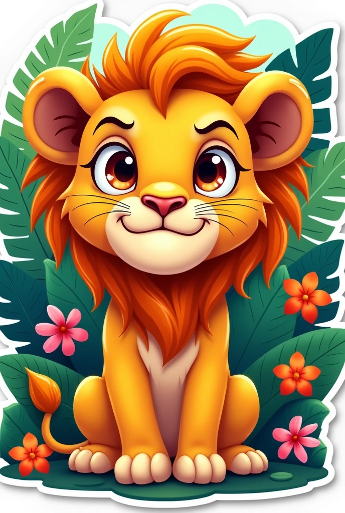 Angry little lion sticker that is so cute 